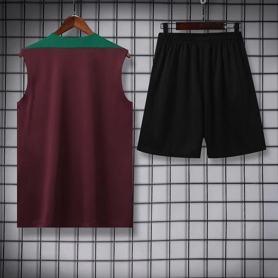 2024/2025 Psg Paris Saint-Germain pre-match training Wine Red Jersey+Shorts 1:1 Thai Quality FTBL4ALL