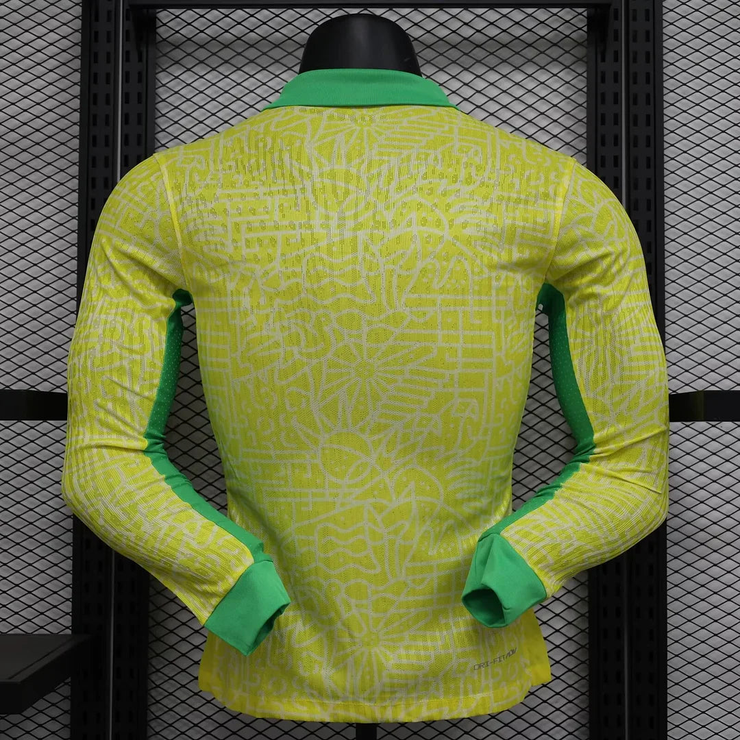 2024 Long Sleeve Player Version Brazil Home Football Shirt 1:1 Thai Quality FTBL4ALL