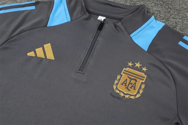 2024 Argentina Half-Pull Tracksuit Grey 1:1 Thai Quality FTBL4ALL