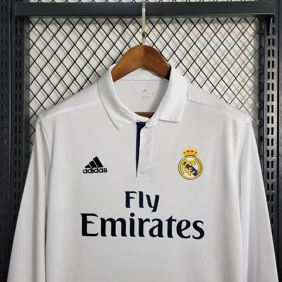 2016/2017 Retro Long Sleeve Real Madrid Home Football Shirt 1:1 Thai Quality FTBL4ALL