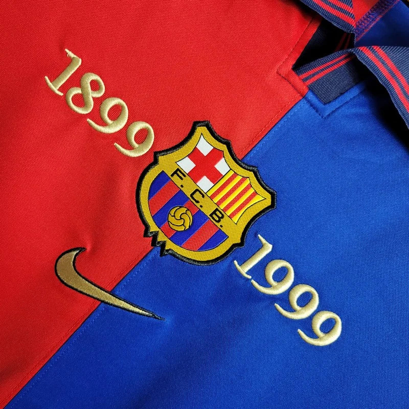 Retro Long Sleeve Barcelona 100th Anniversary Version Football Shirt Home 1:1 Thai Quality FTBL4ALL