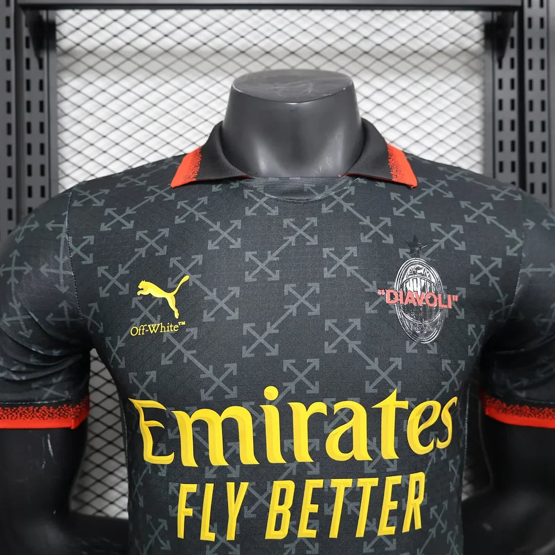 2024/2025 Player Version AC Milan x OFF-WHITE Football Shirt FTBL4ALL