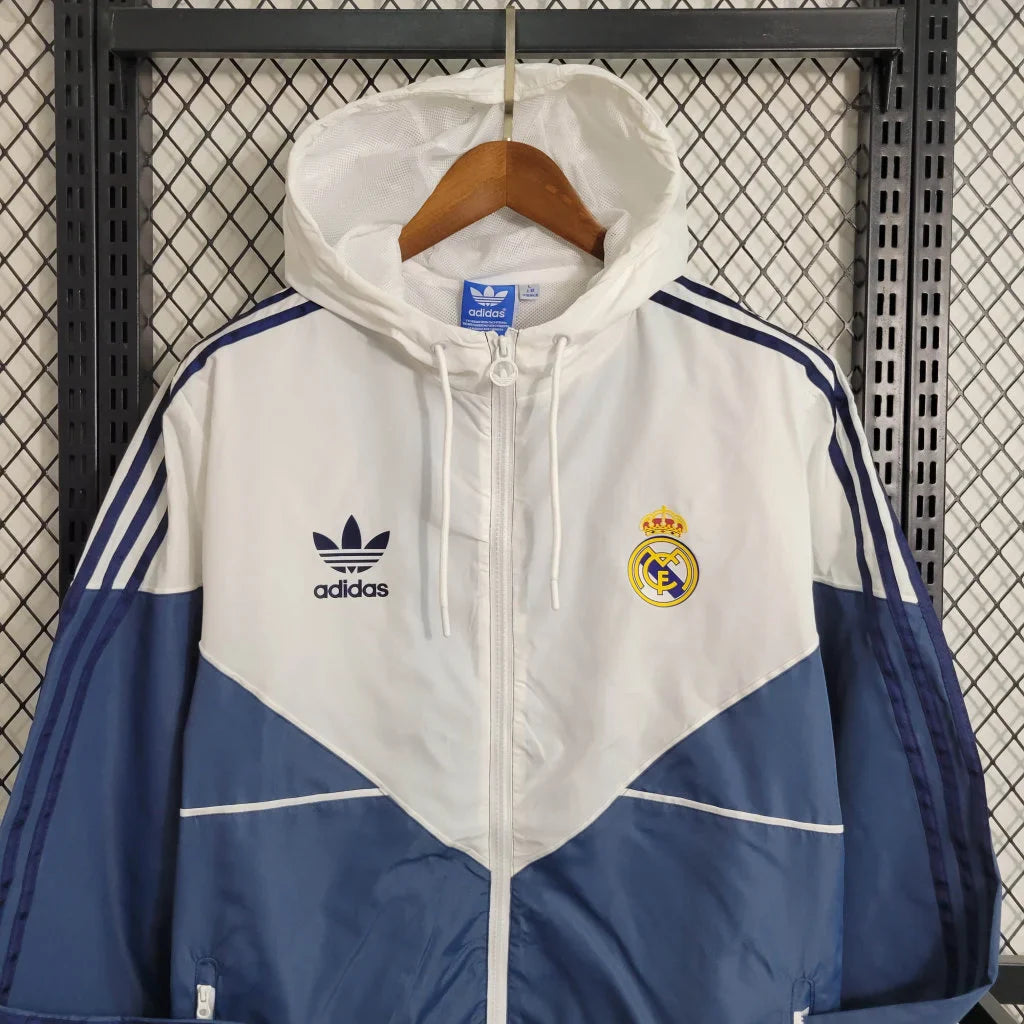 2023/2024 Real Madrid Windbreaker White Blue Soccer Jersey FTBL4ALL