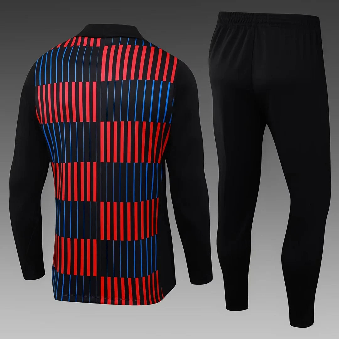 2024/2025 Barcelona Half-Pull Tracksuit Stripe Red-Blue FTBL4ALL