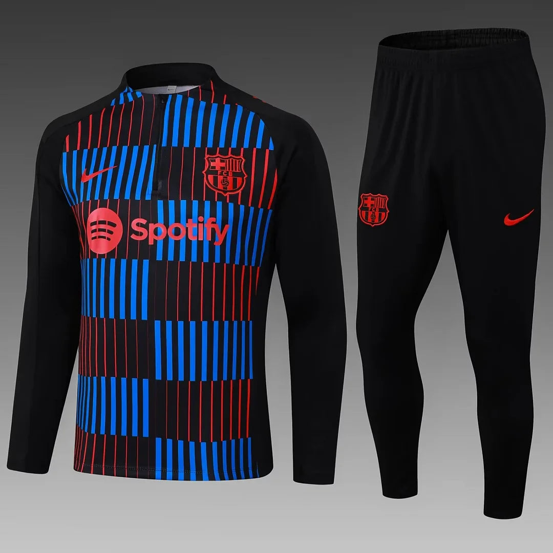 2024/2025 Barcelona Half-Pull Tracksuit Stripe Red-Blue FTBL4ALL