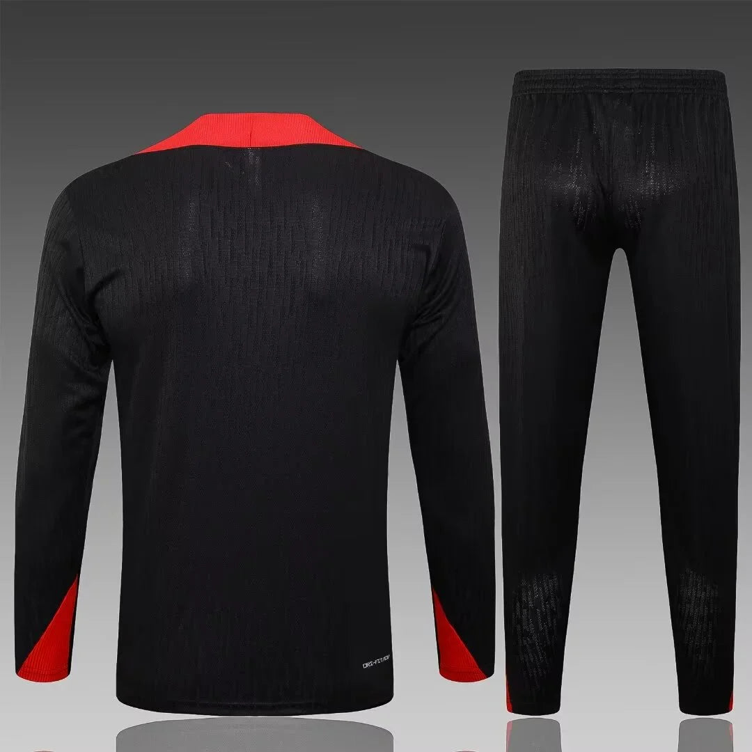 2024/2025 Liverpool Half-Pull Tracksuit Black Jersey 1:1 Thai Quality FTBL4ALL