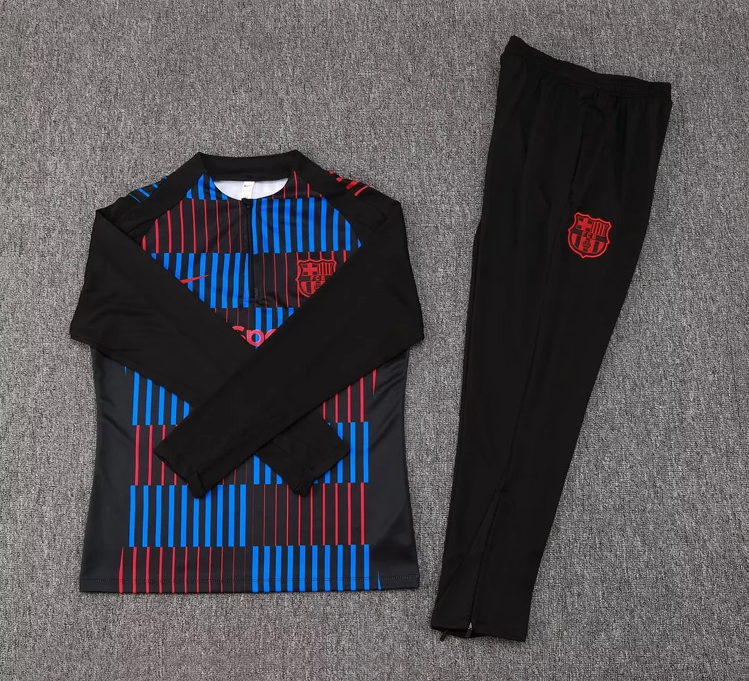 2024/2025 Barcelona Half-Pull Tracksuit Stripe Red-Blue FTBL4ALL