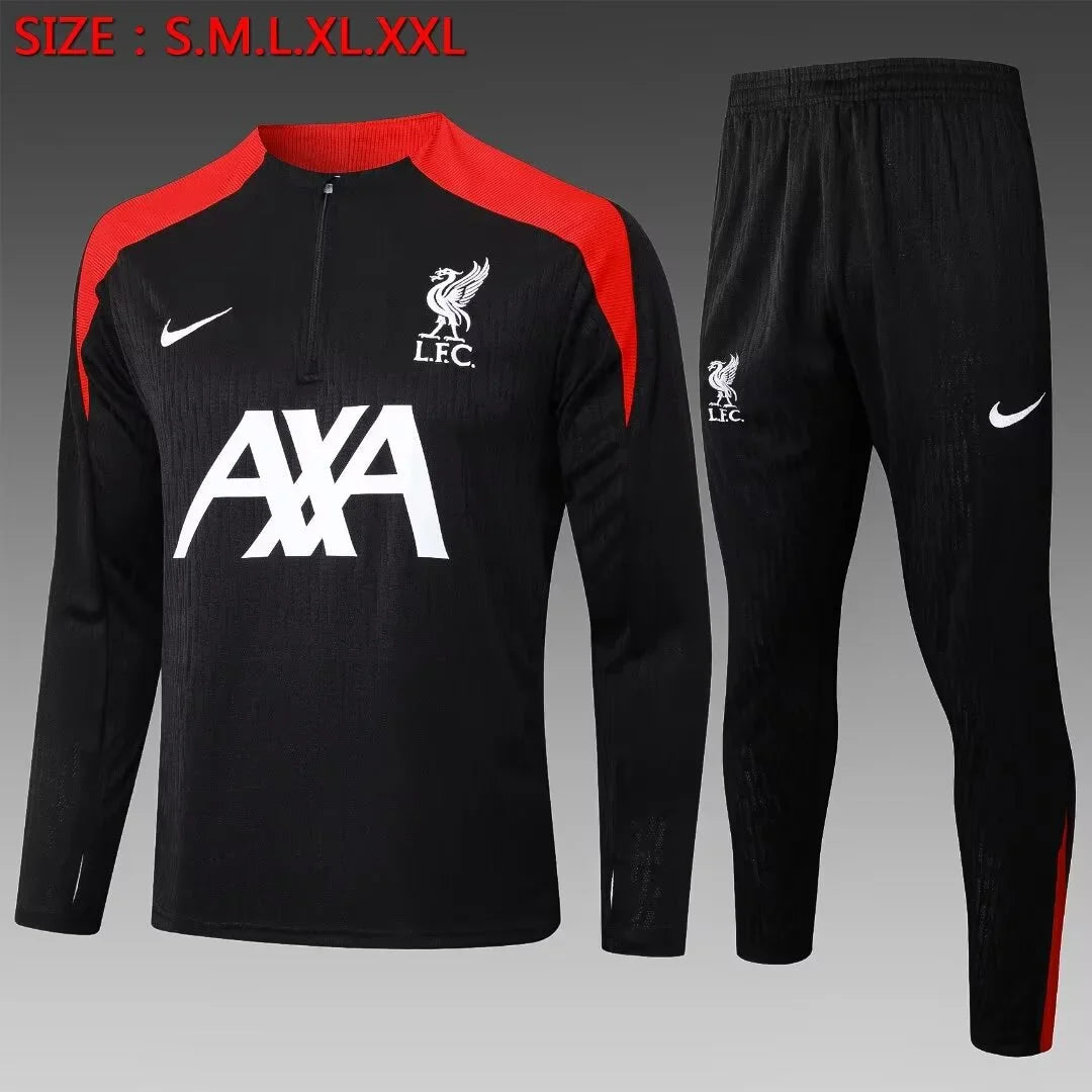 2024/2025 Liverpool Half-Pull Tracksuit Black Jersey 1:1 Thai Quality FTBL4ALL