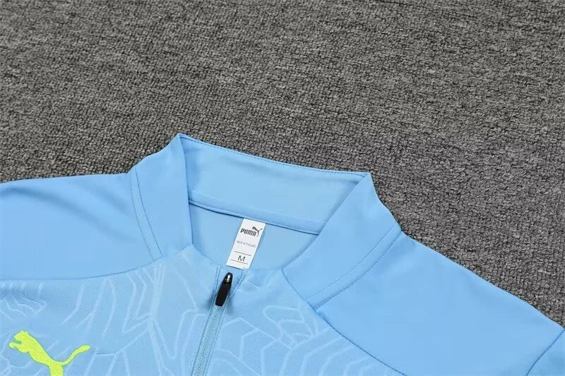 2024/2025 Manchester City Half-Pull Tracksuit Light Blue FTBL4ALL