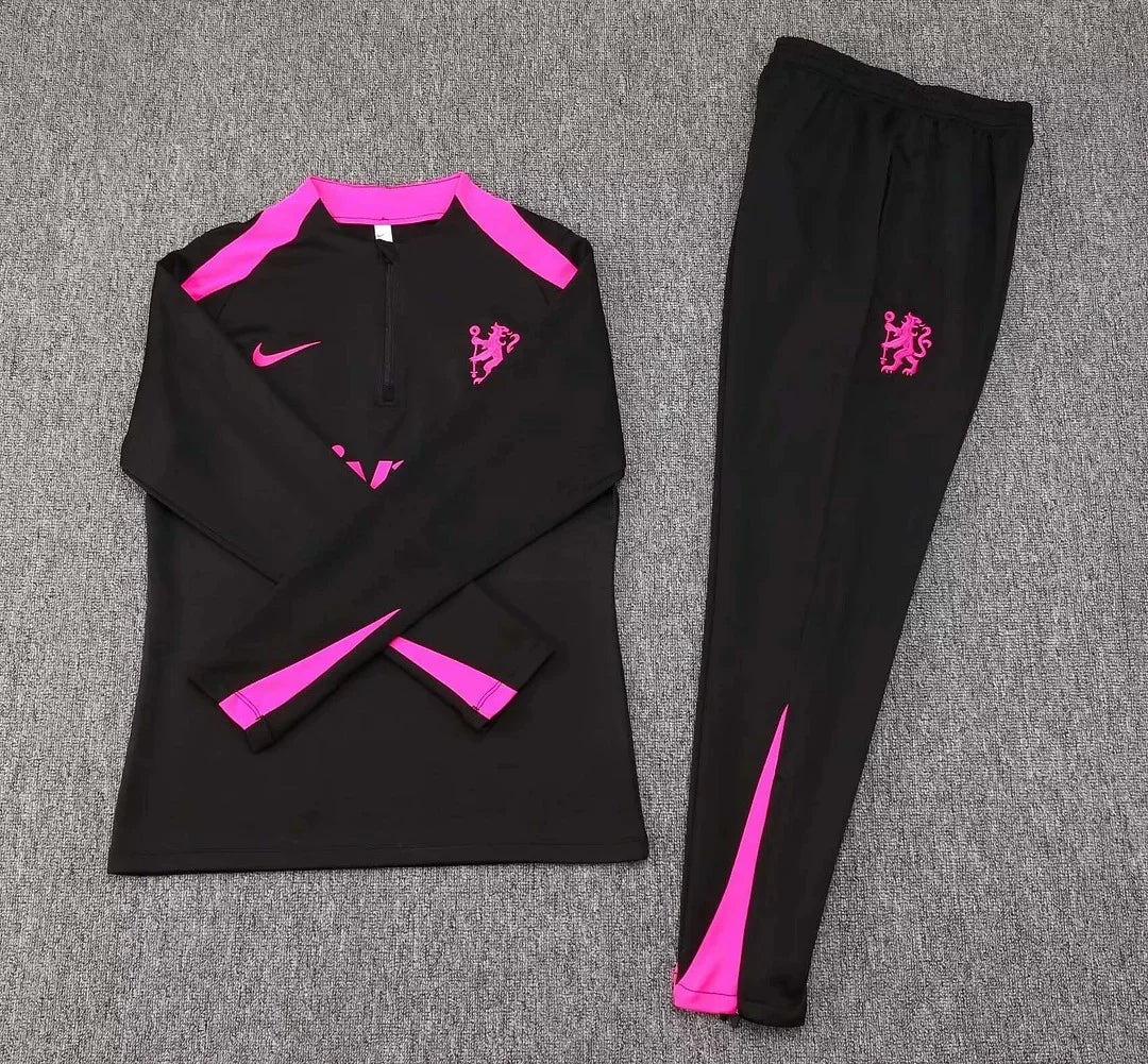 2024/2025 Chelsea Half-Pull Tracksuit Black 1:1 Thai Quality FTBL4ALL