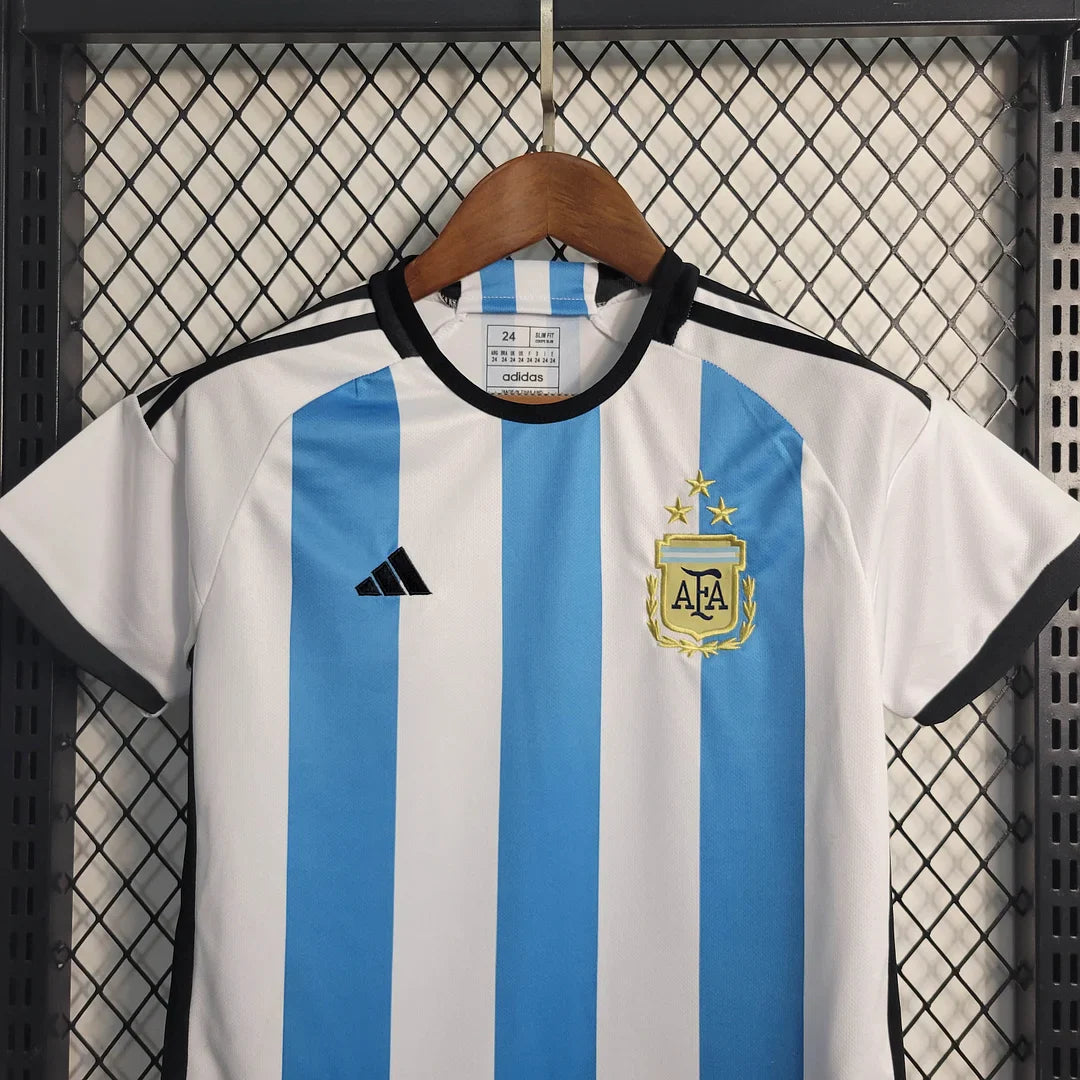 2022 Argentina Home Football Shirt Kids Size FTBL4ALL