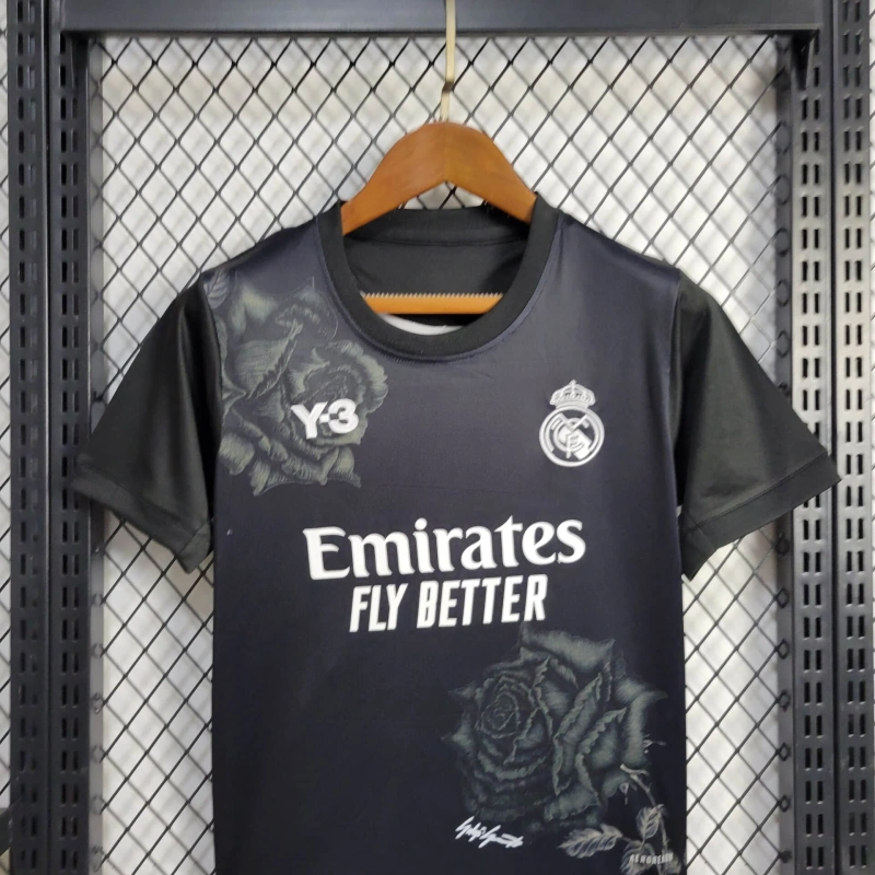 2024/2025 Real Madrid Y-3 Special Edition Black Football Shirt 1:1 Thai Quality Kids Size FTBL4ALL