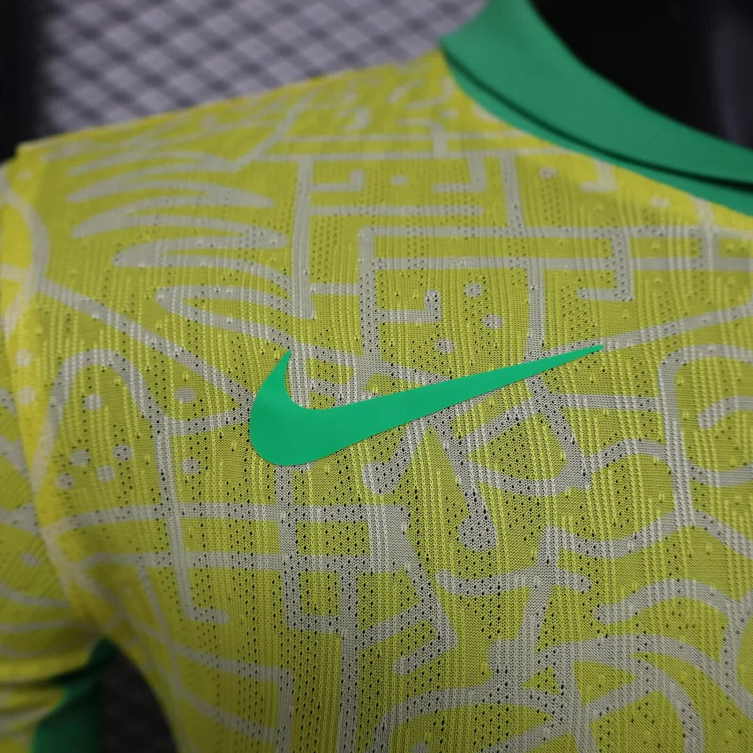 2024 Long Sleeve Player Version Brazil Home Football Shirt 1:1 Thai Quality FTBL4ALL