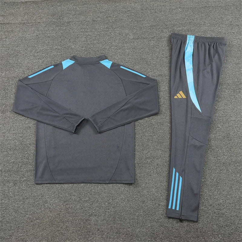 2024 Argentina Half-Pull Tracksuit Grey 1:1 Thai Quality FTBL4ALL