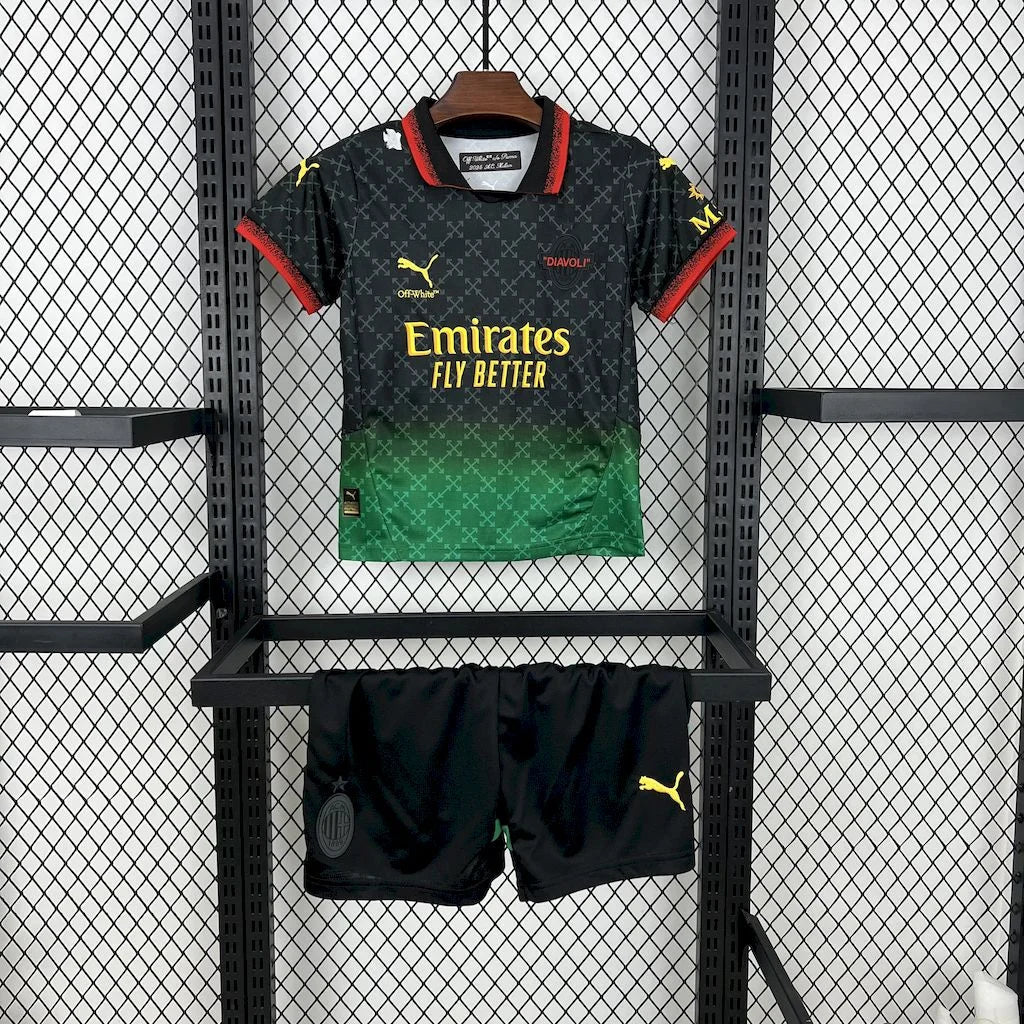 2024/2025 AC Milan x OFF-WHITE Football Shirt Kids Size FTBL4ALL