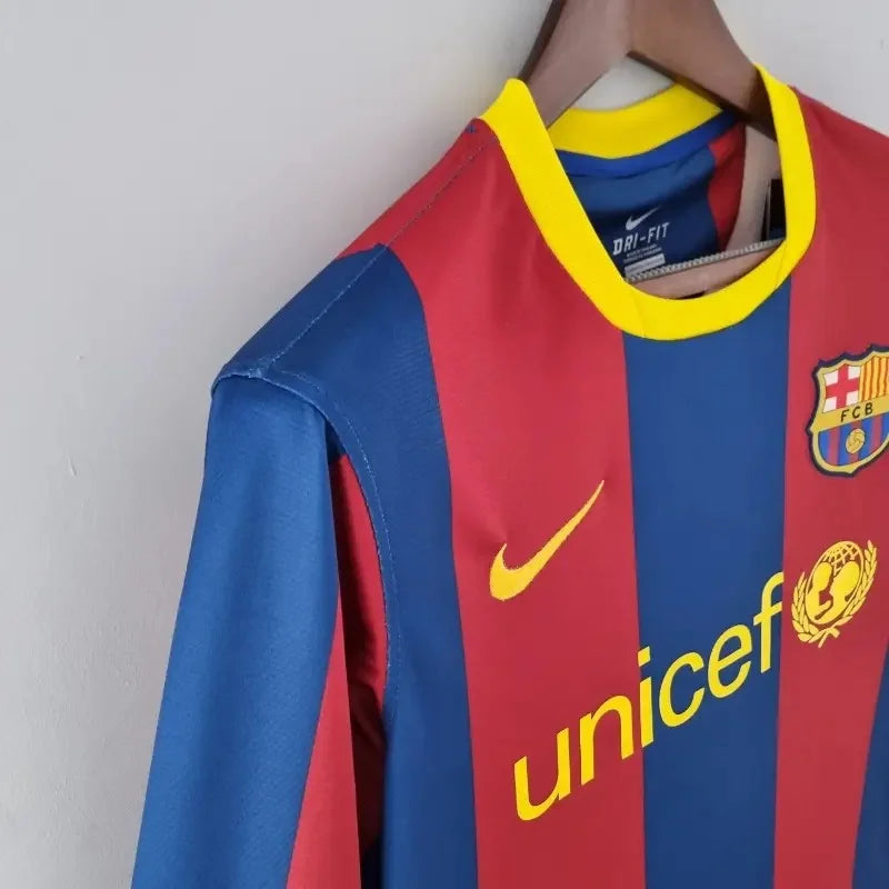 2010/2011 Retro Long Sleeve Barcelona Home Football Shirt 1:1 Thai Quality FTBL4ALL
