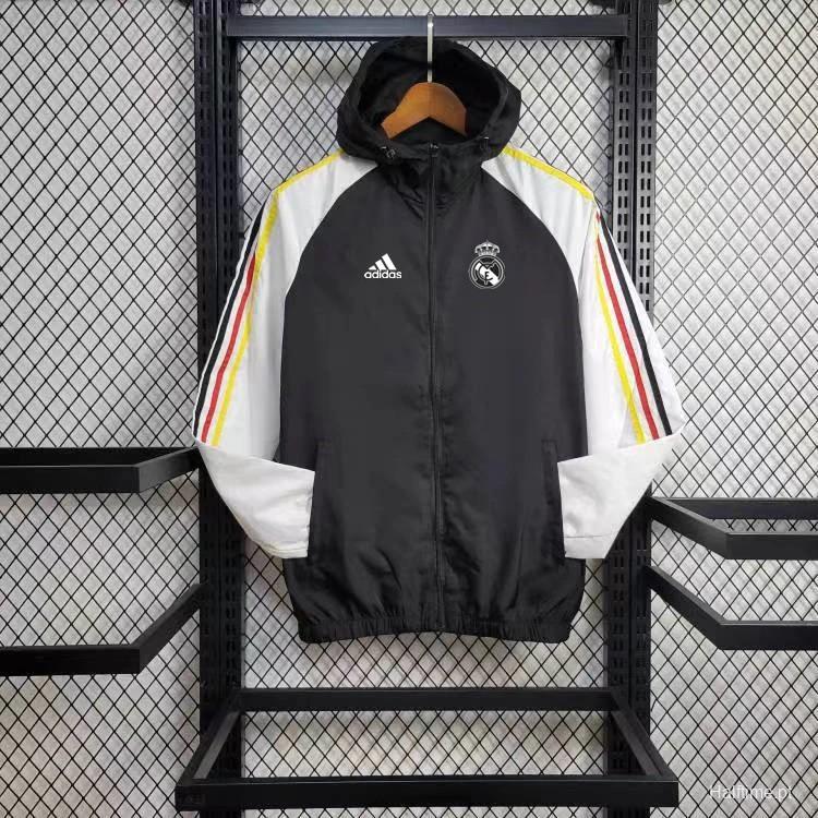 24/25 Real Madrid Black/White Windbreaker FTBL4ALL