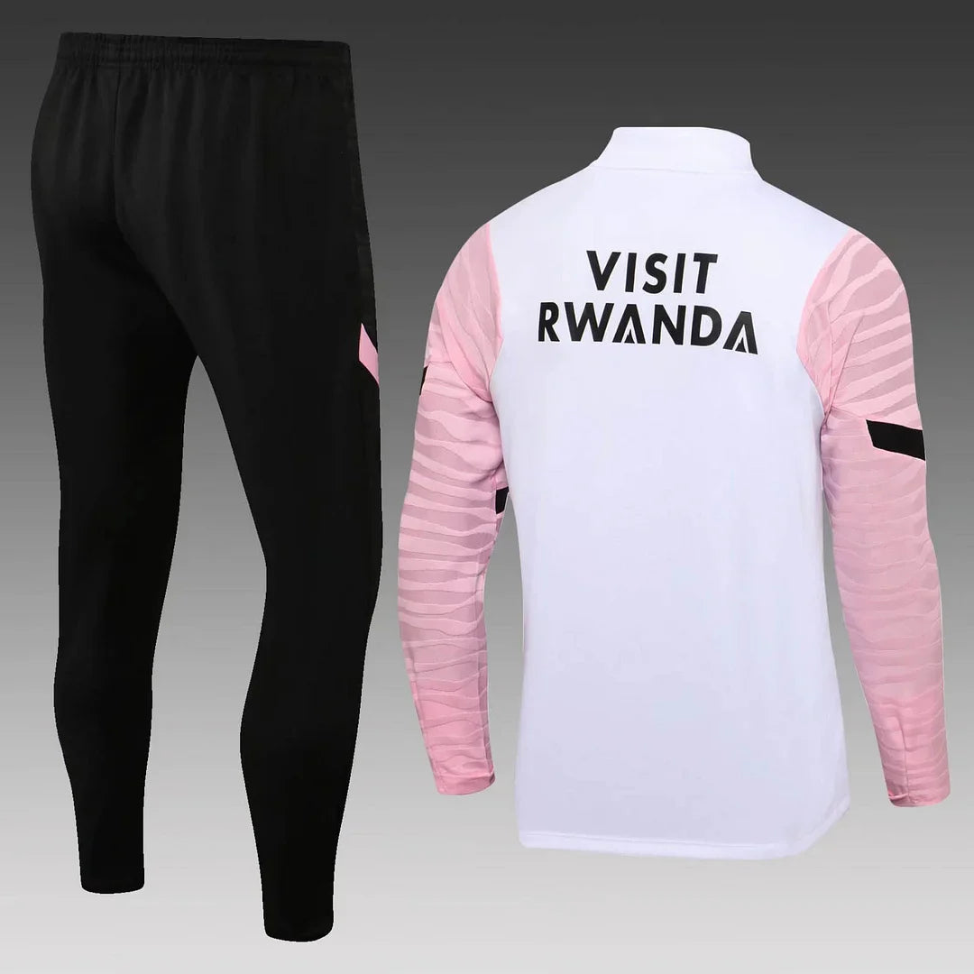 2021/2022 Psg Paris Saint-Germain Half-Pull Tracksuit White Pink Sleeves FTBL4ALL