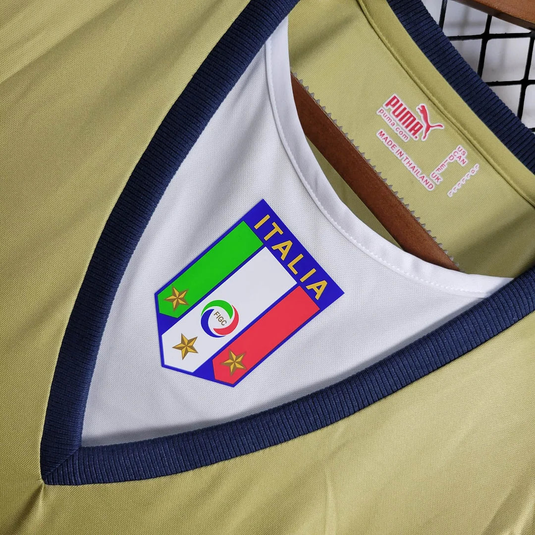 2006 Retro Italy Goalkeeper Gold Soccer Shirt FTBL4ALL