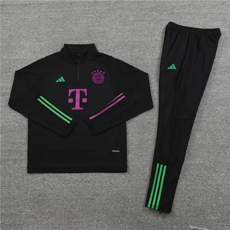2023/2024 Bayern Munich Half-Pull Tracksuit Black Football Shirt 1:1 Thai Quality FTBL4ALL