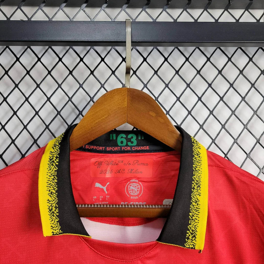 2024/2025 AC Milan x OFF-WHITE Red Football Shirt FTBL4ALL