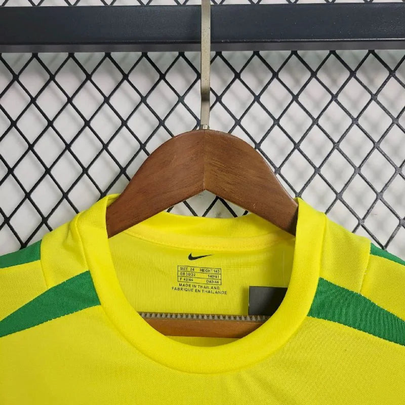 2002 Retro Kids Size Brazil Home Soccer Jersey FTBL4ALL
