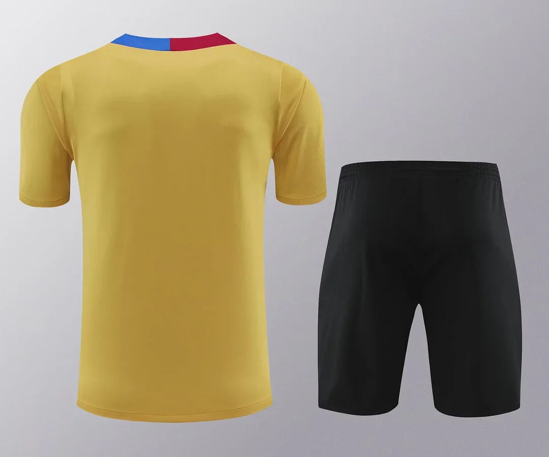 2024/2025 Barcelona pre-match training Glod Shirt+Shorts 1:1 Thai Quality FTBL4ALL