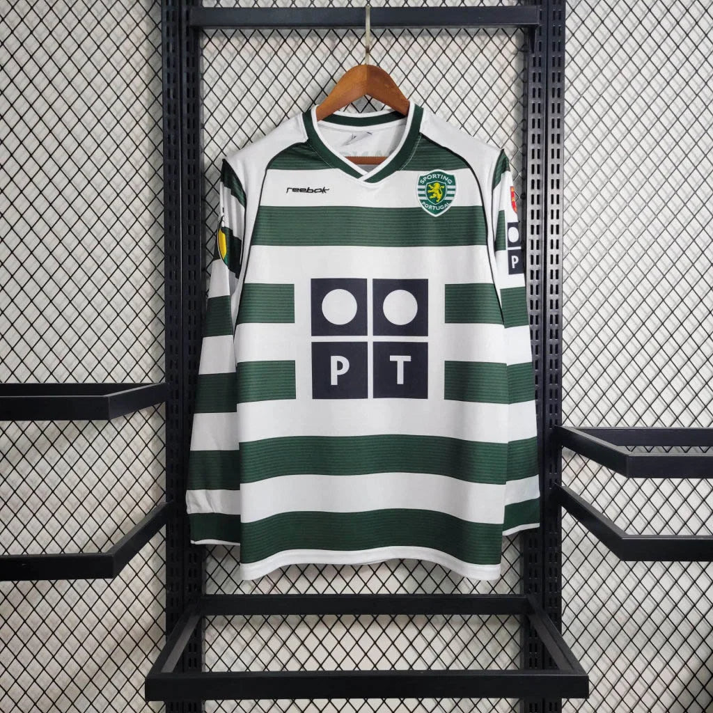2001/2003 Retro Long Sleeve Sporting Lisbon Home Football Shirt FTBL4ALL
