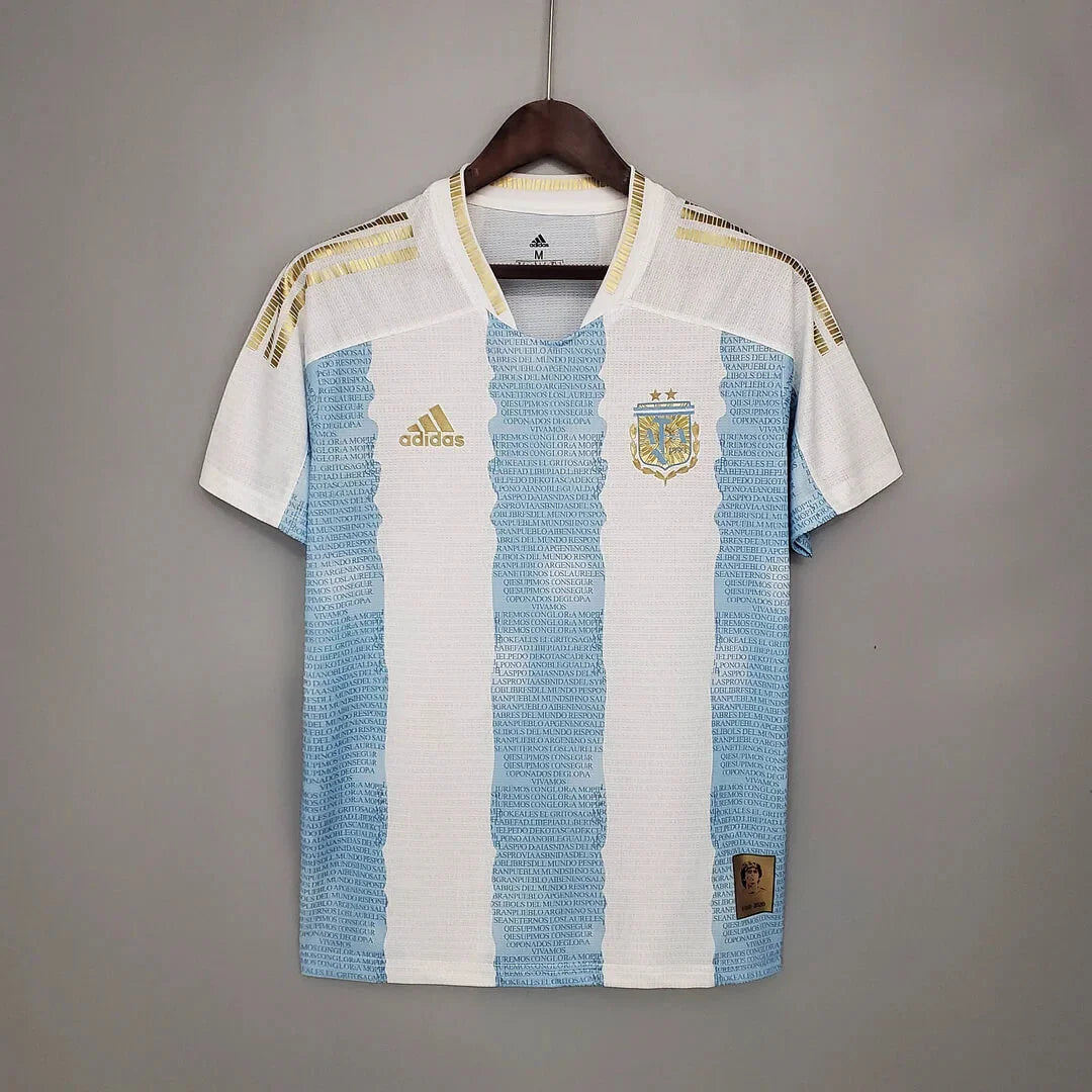 2021 Retro Argentina Soccer Jersey Concept Maradona Special Emblem FTBL4ALL