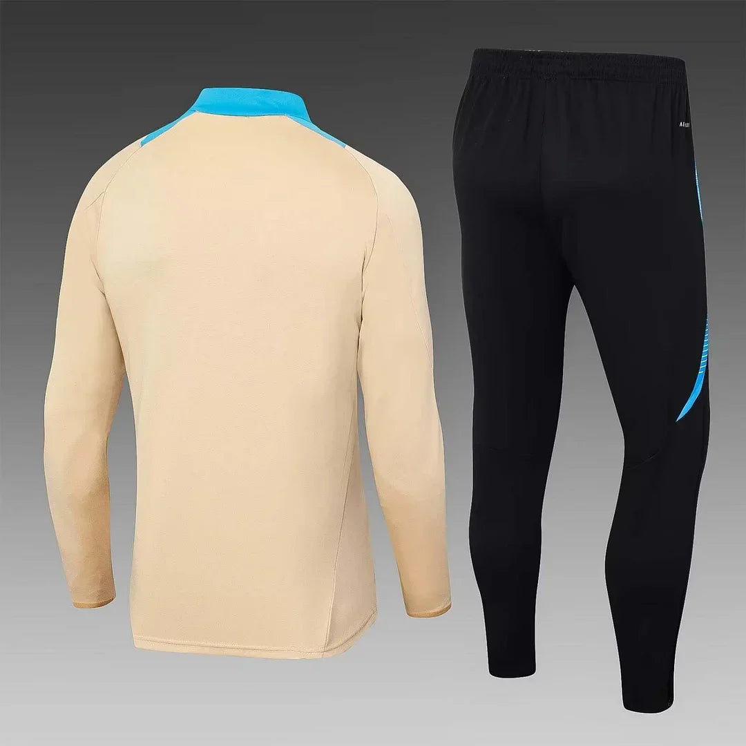 2024 Argentina Half-Pull Training Suit Khaki Football Shirt Set 1:1 Thai Quality FTBL4ALL