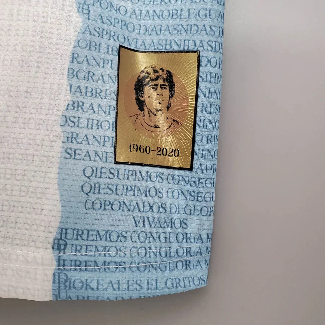 2021 Retro Argentina Soccer Jersey Concept Maradona Special Emblem FTBL4ALL