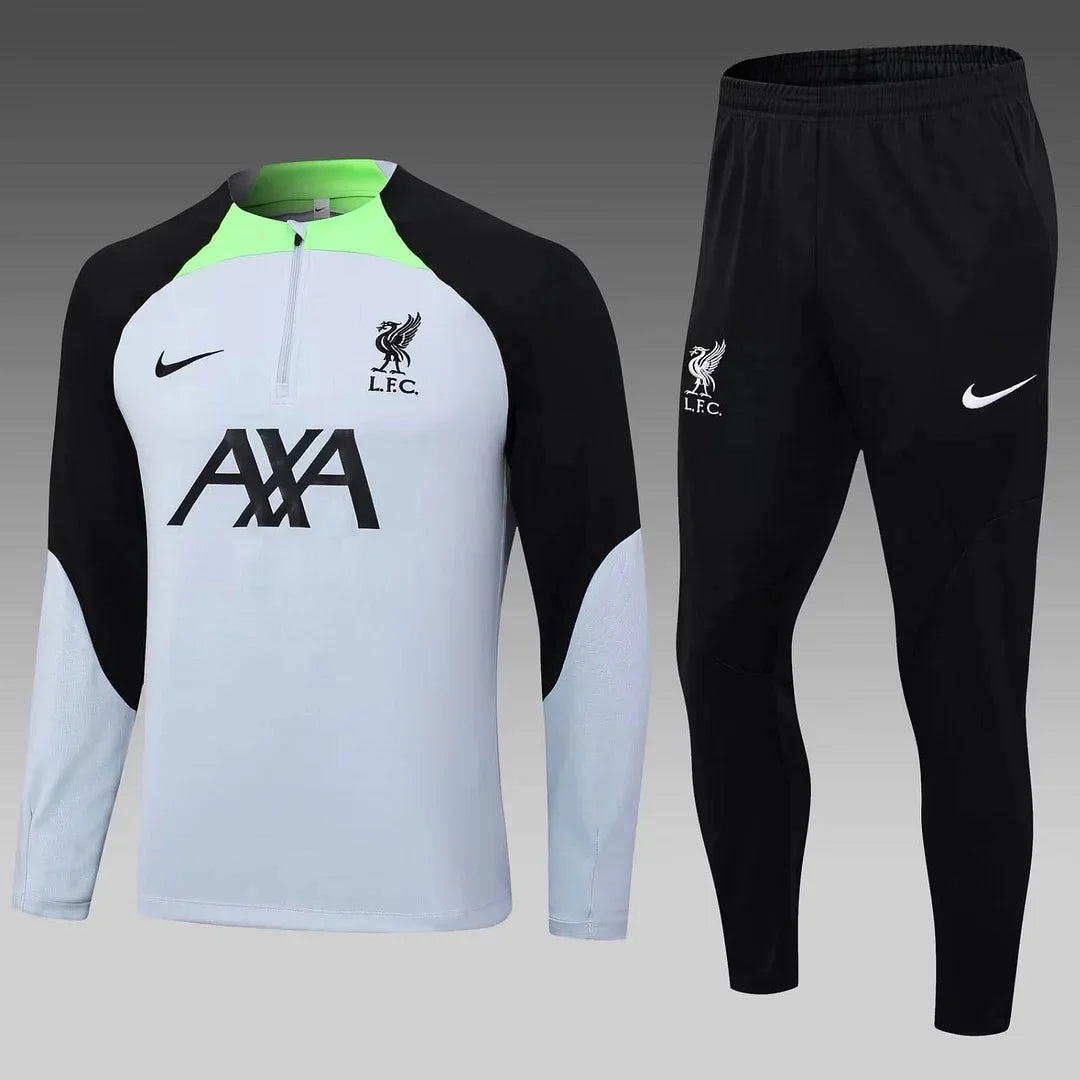 2023/2024 Liverpool Half-Pull Tracksuit Grey Jersey 1:1 Thai Quality FTBL4ALL