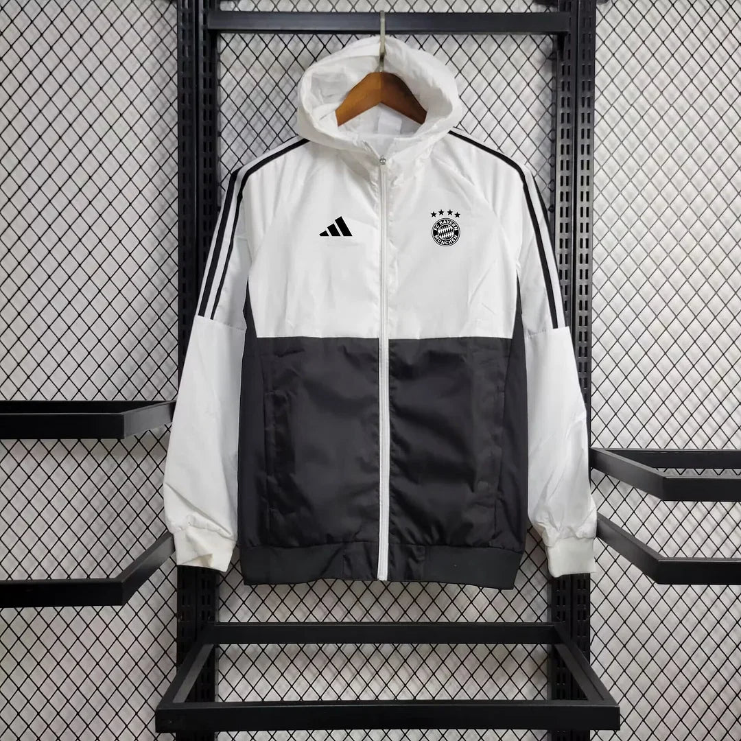 2024/2025 Bayern Munich Windbreaker White and Black FTBL4ALL