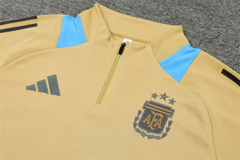 2024/2025 Argentina Half-Pull Tracksuit Gold FTBL4ALL