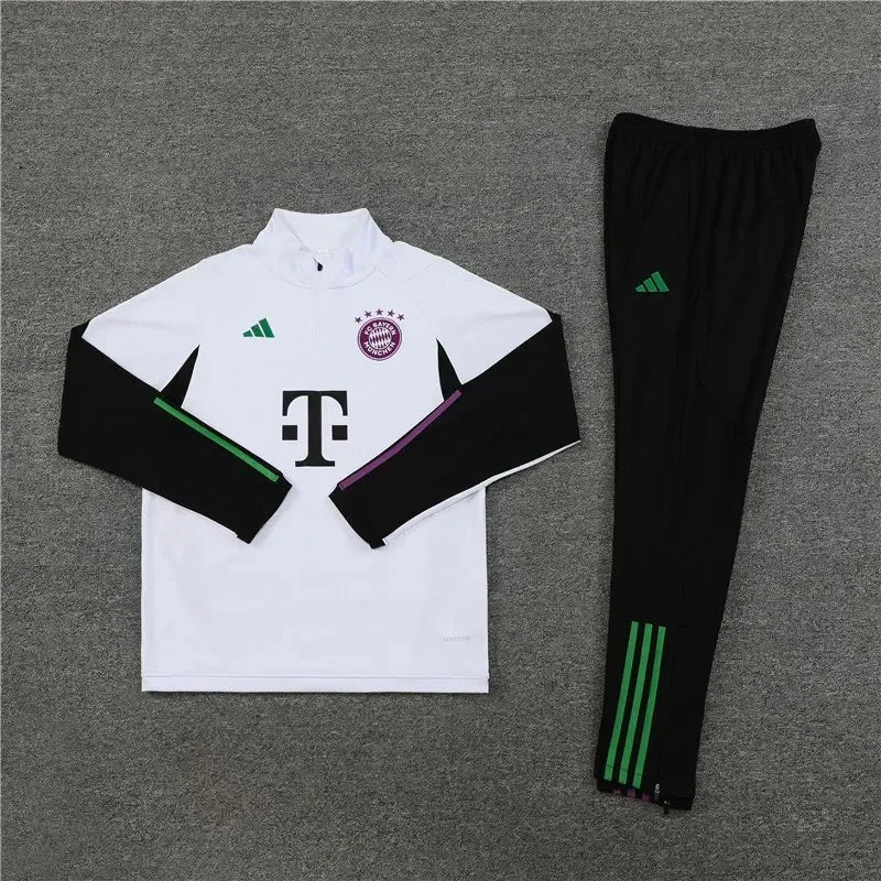 2023/2024 Bayern Munich Half-Pull Tracksuit White 1:1 Thai Quality FTBL4ALL