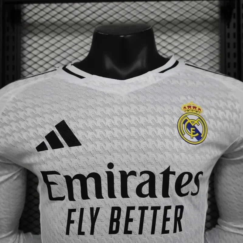 2024/2025 Long Sleeve Real Madrid Home Football Shirt 1:1 Thai Quality FTBL4ALL
