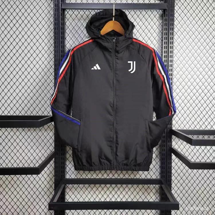 24/25 Juventus Black Windbreaker FTBL4ALL