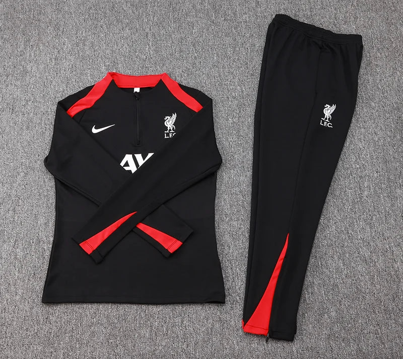 2024/2025 Liverpool Half-Pull Tracksuit Black Jersey 1:1 Thai Quality FTBL4ALL