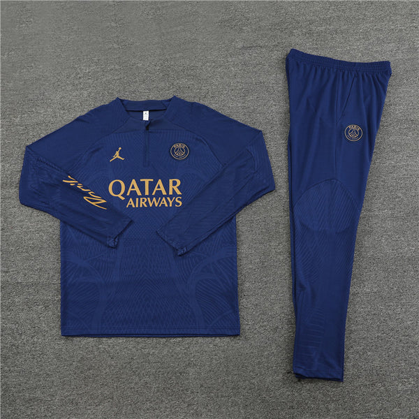 2023/2024 PSG Paris Saint-Germain Blue Half-Pull Tracksuit FTBL4ALL
