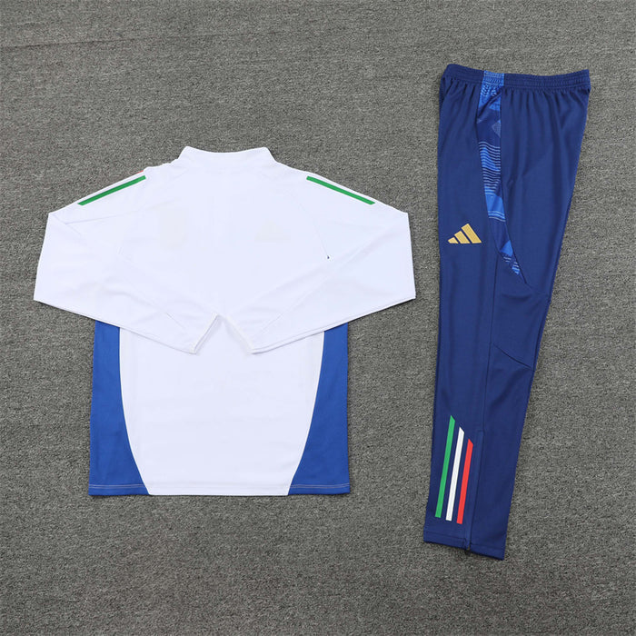 2024/2025 Italy Blue and White Half-Pull Tracksuit FTBL4ALL