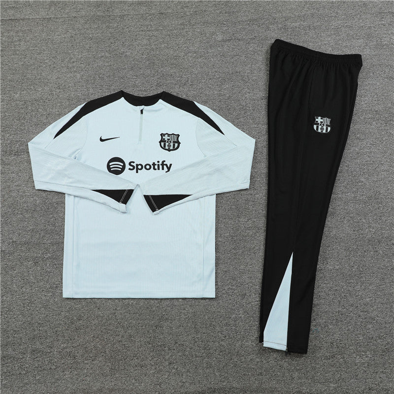 2024/2025 Barcelona Half-Pull Tracksuit Light Blue FTBL4ALL