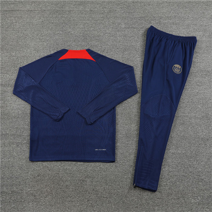 2024/2025 PSG Paris Saint-Germain Dark Blue Half-Pull Tracksuit FTBL4ALL