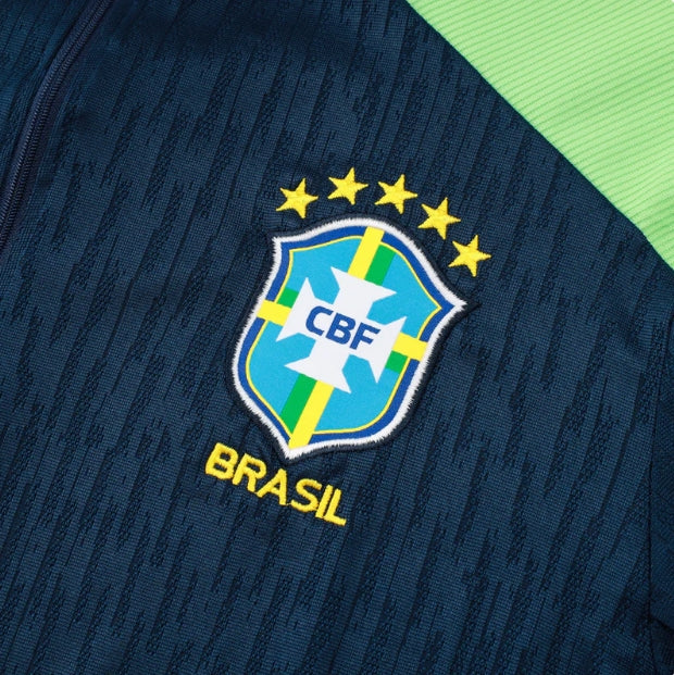 2024 Brazil Dark Blue Half-Pull Tracksuit FTBL4ALL