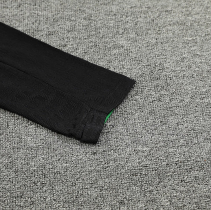 2025 Brazil Black and Green Half-Pull Tracksuit FTBL4ALL