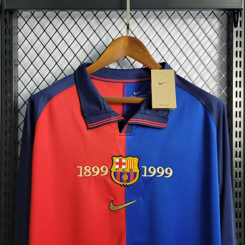 Retro Long Sleeve Barcelona 100th Anniversary Version Football Shirt Home 1:1 Thai Quality FTBL4ALL