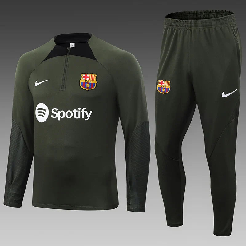 2023/2024 Barcelona Half-Pull Tracksuit Green 1:1 Thai Quality FTBL4ALL