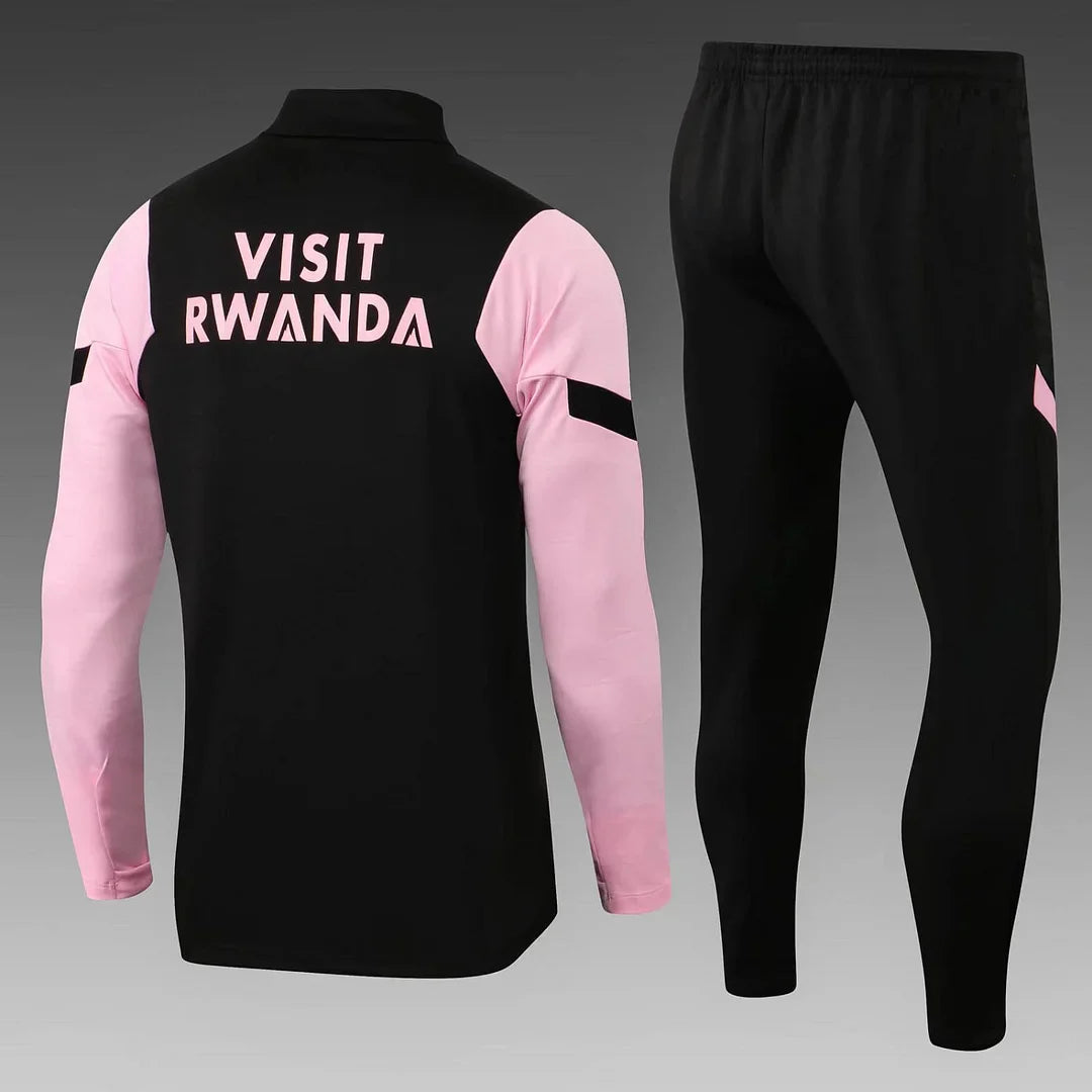 2021/2022 Psg Paris Saint-Germain Half-Pull Tracksuit Black Pink Sleeves FTBL4ALL