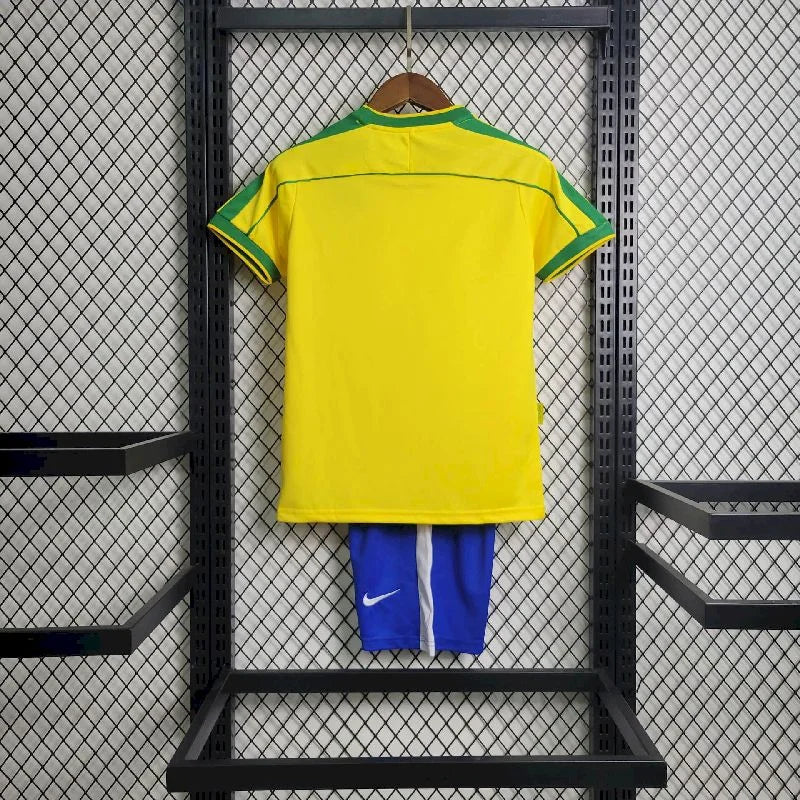 1998 Retro Kids Size Brazil Home Soccer Jersey FTBL4ALL