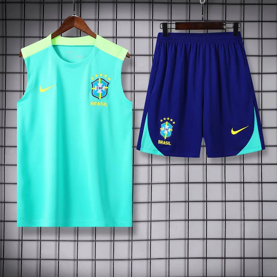 2024 Brazil pre-match training Light Blue Jersey+Shorts 1:1 Thai Quality FTBL4ALL