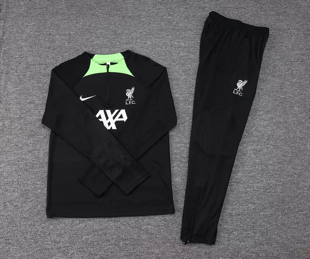 2023/2024 Liverpool Half-Pull Tracksuit Black Jersey 1:1 Thai Quality Set FTBL4ALL